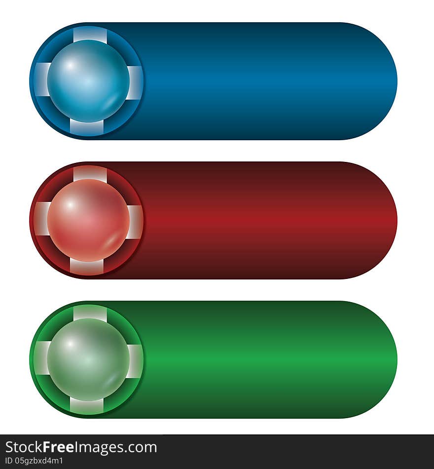 Three boxes for insertion text. Three boxes for insertion text