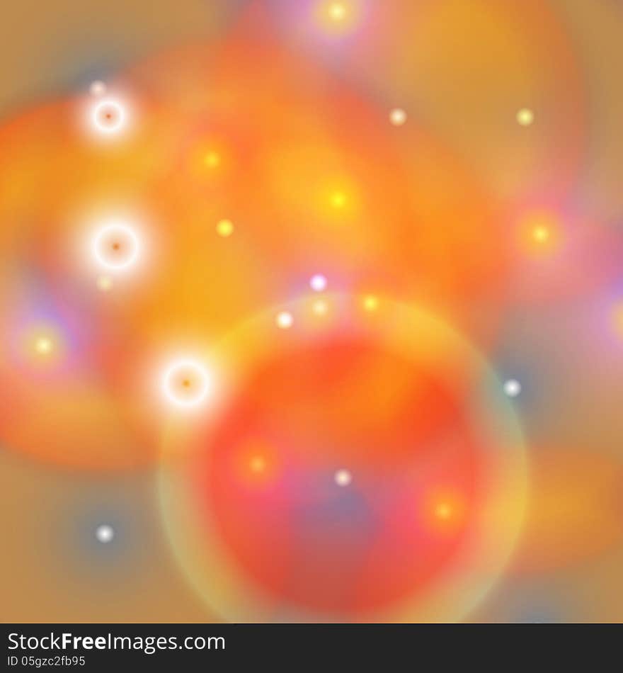 Orange abstract background with white circles