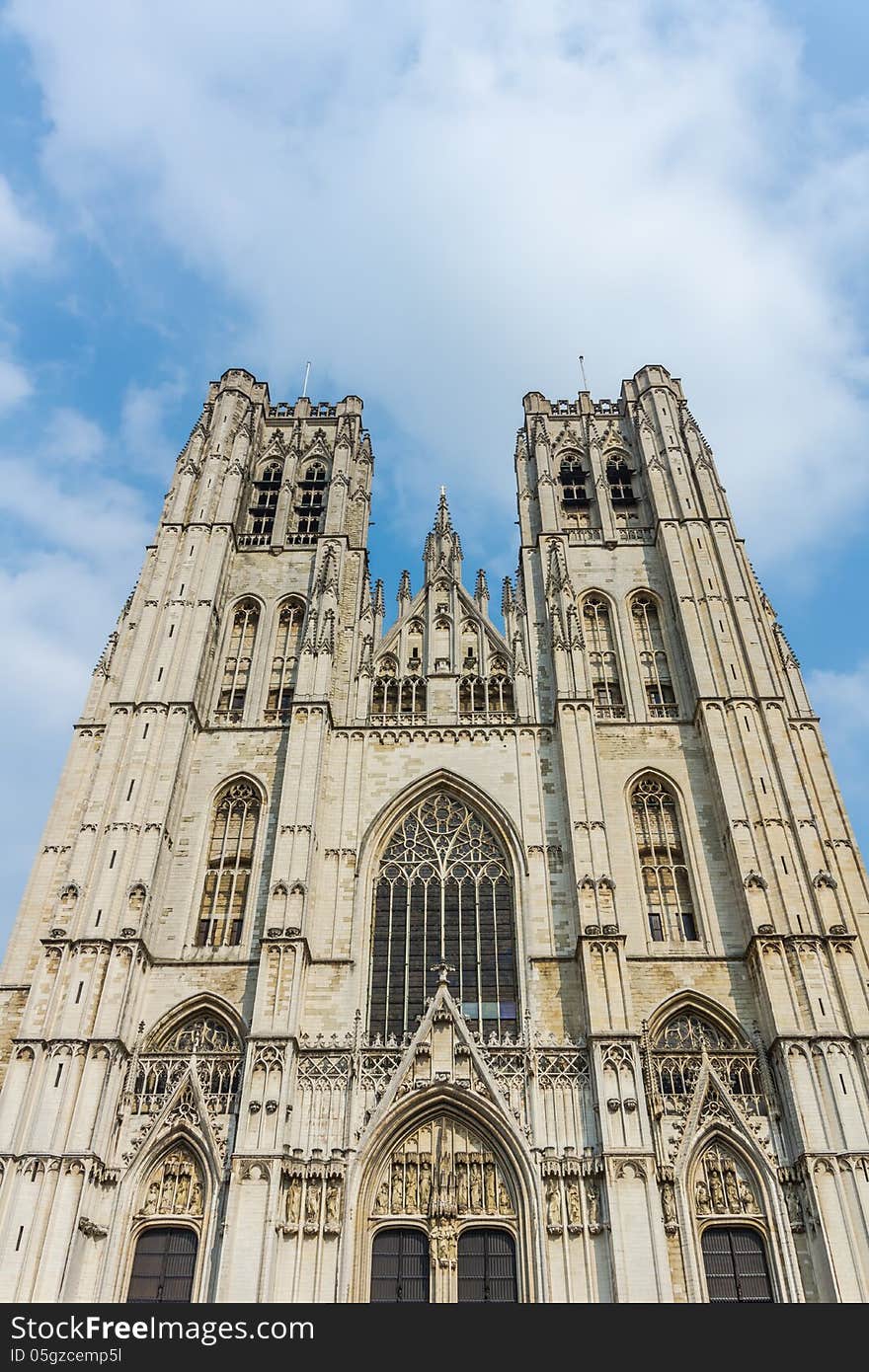 The St. Michael and Gudula Cathedral in Brussels. Beautiful church, built in the Gothic style serves as the co-cathedral of the Archdiocese of Mechelen-Brussels.