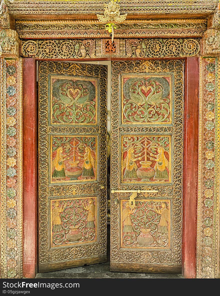 Designer Indian Door showing Indian culture.