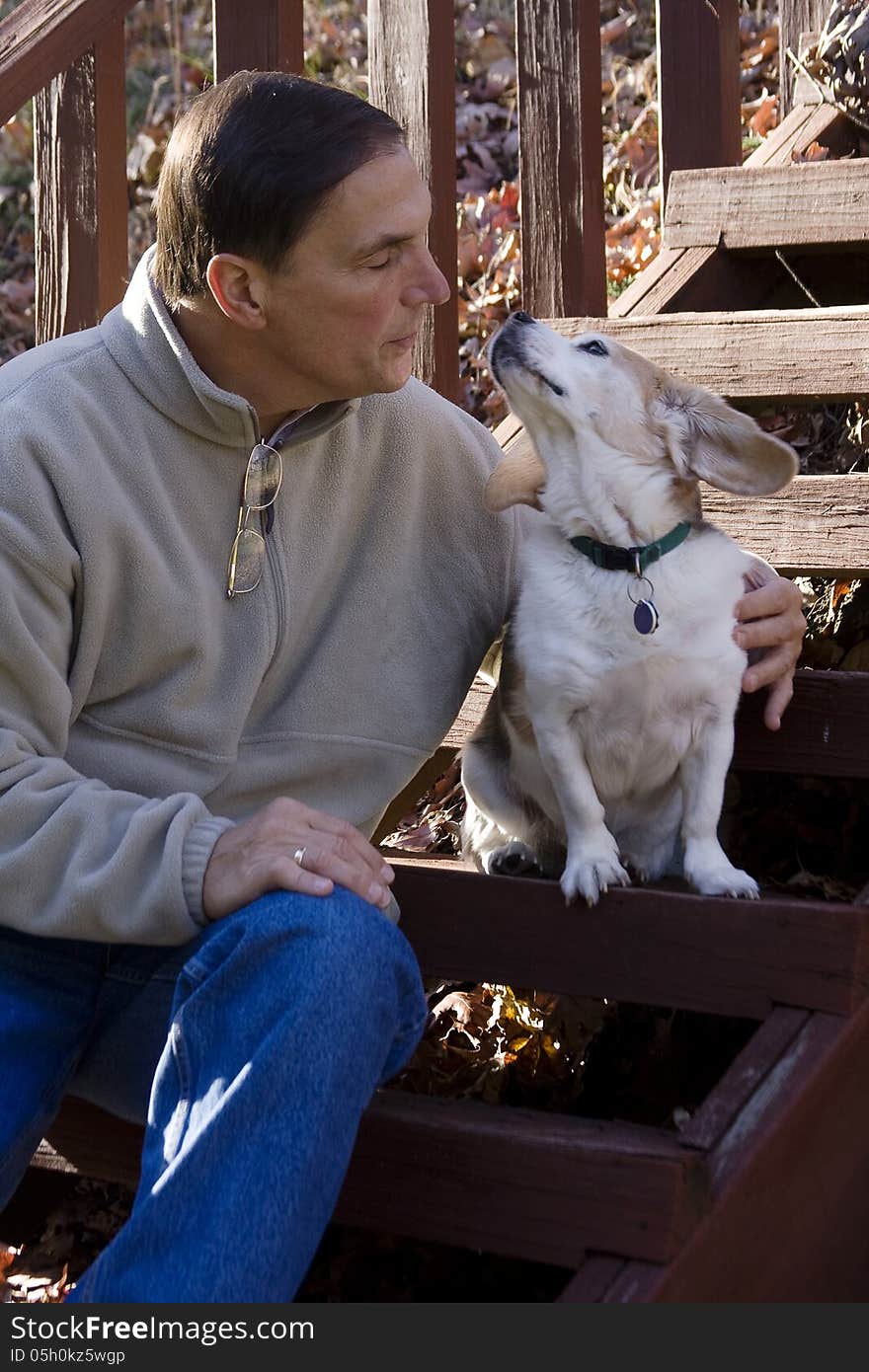 Man Kissing Dog