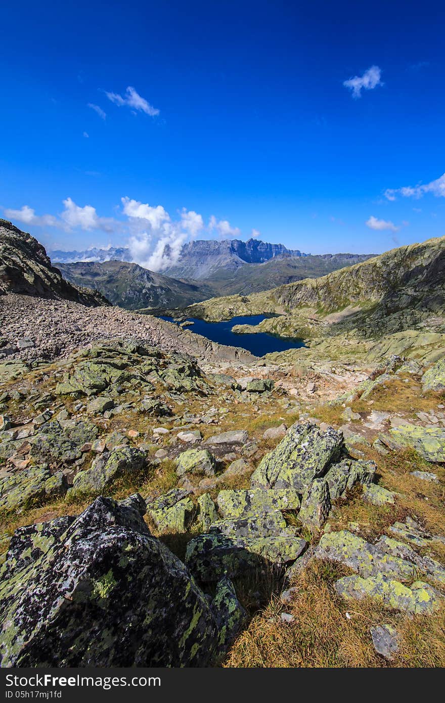 Mountain  scenery in the french Alps in summer