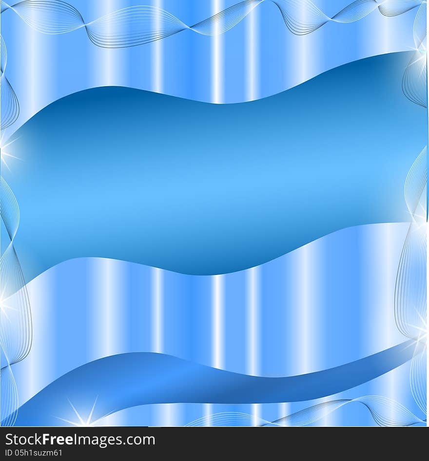 Vector background with blue waves