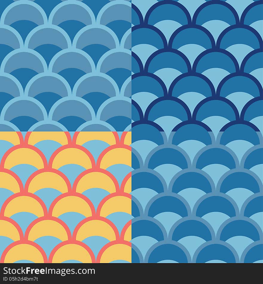 Set of seamless vintage patterns. Set of seamless vintage patterns