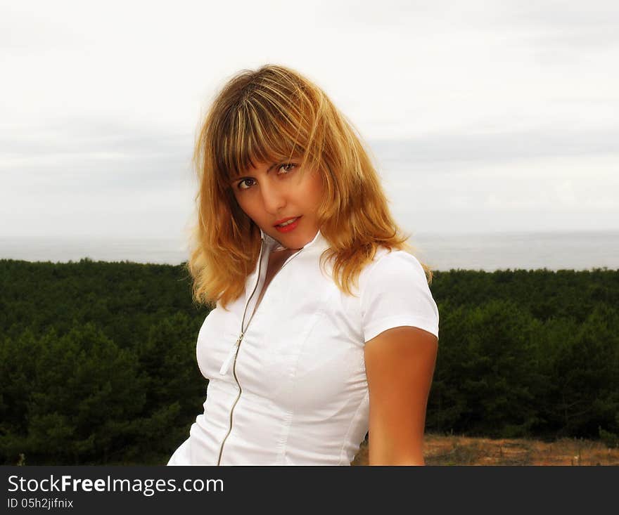 Portrait of young girl on a walk