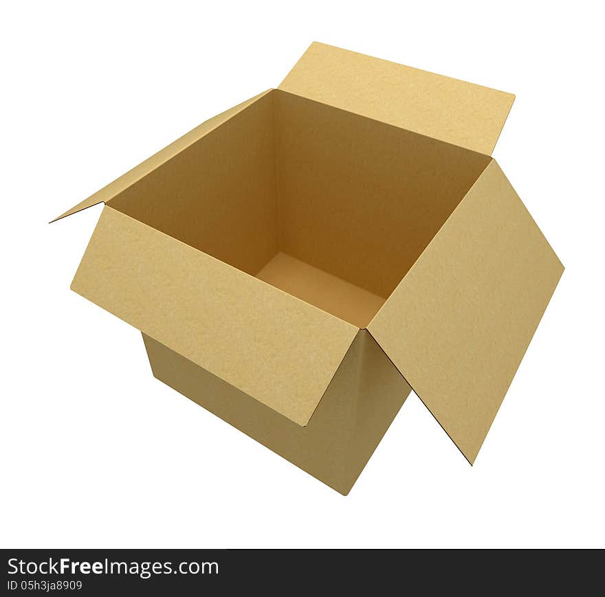 Empty cardboard box isolated on white. Empty cardboard box isolated on white