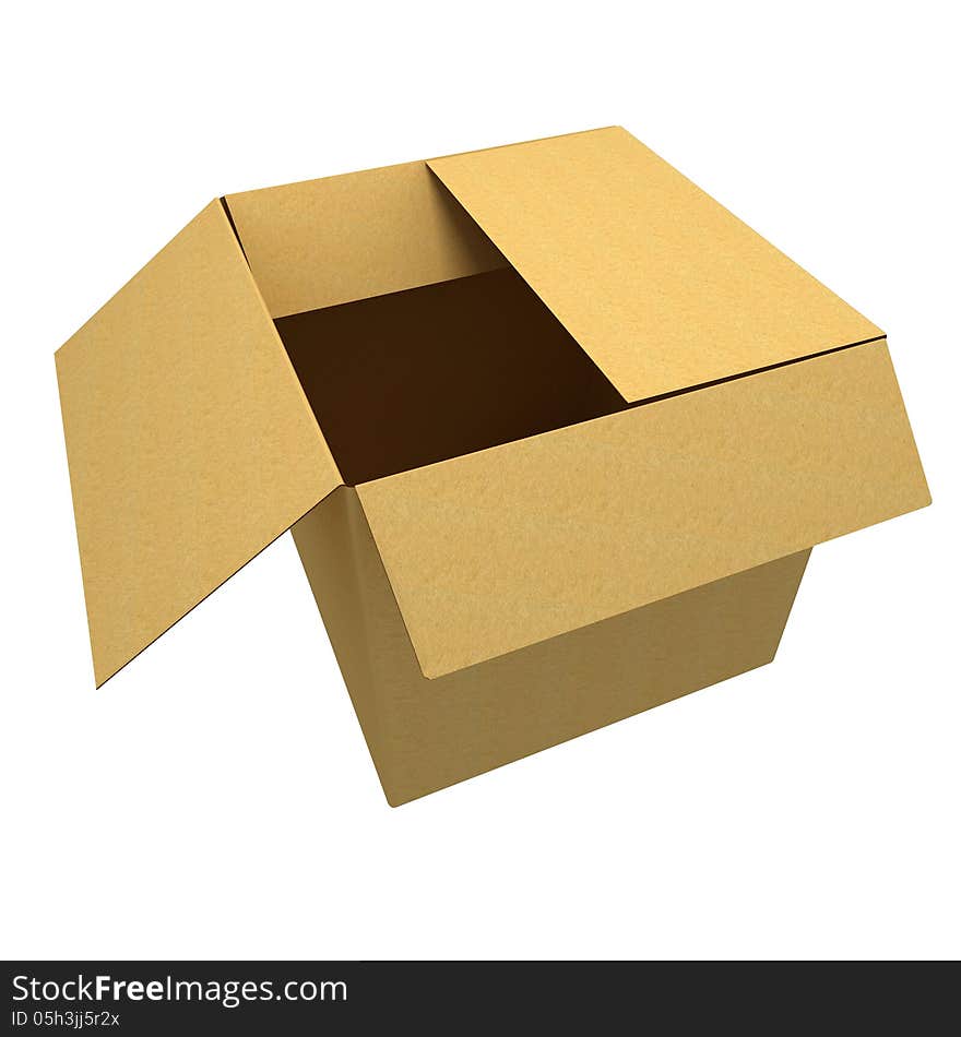 Empty cardboard box isolated on white. Empty cardboard box isolated on white