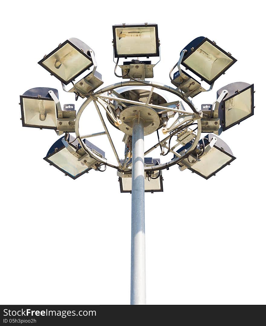 Stadium Spot Light Pole Isolated