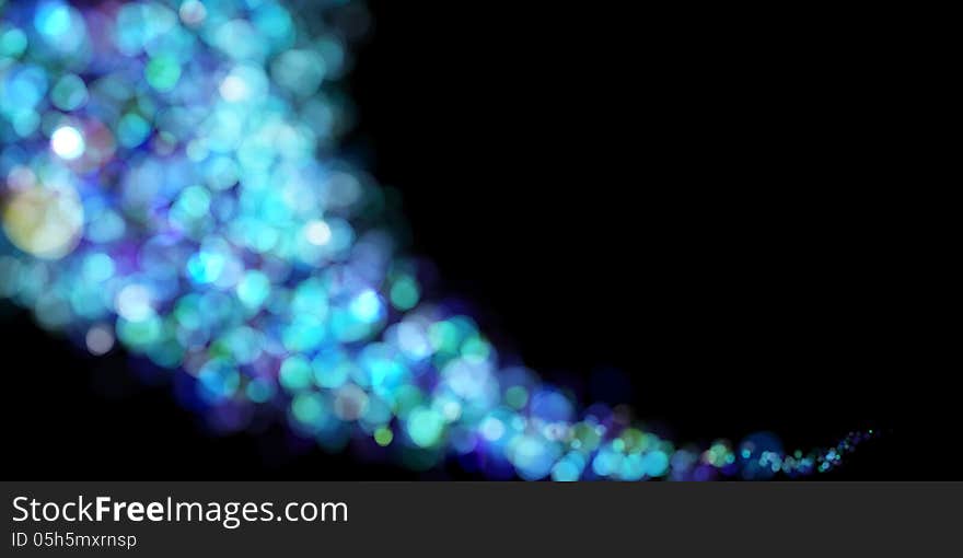 Abstract lights on black background