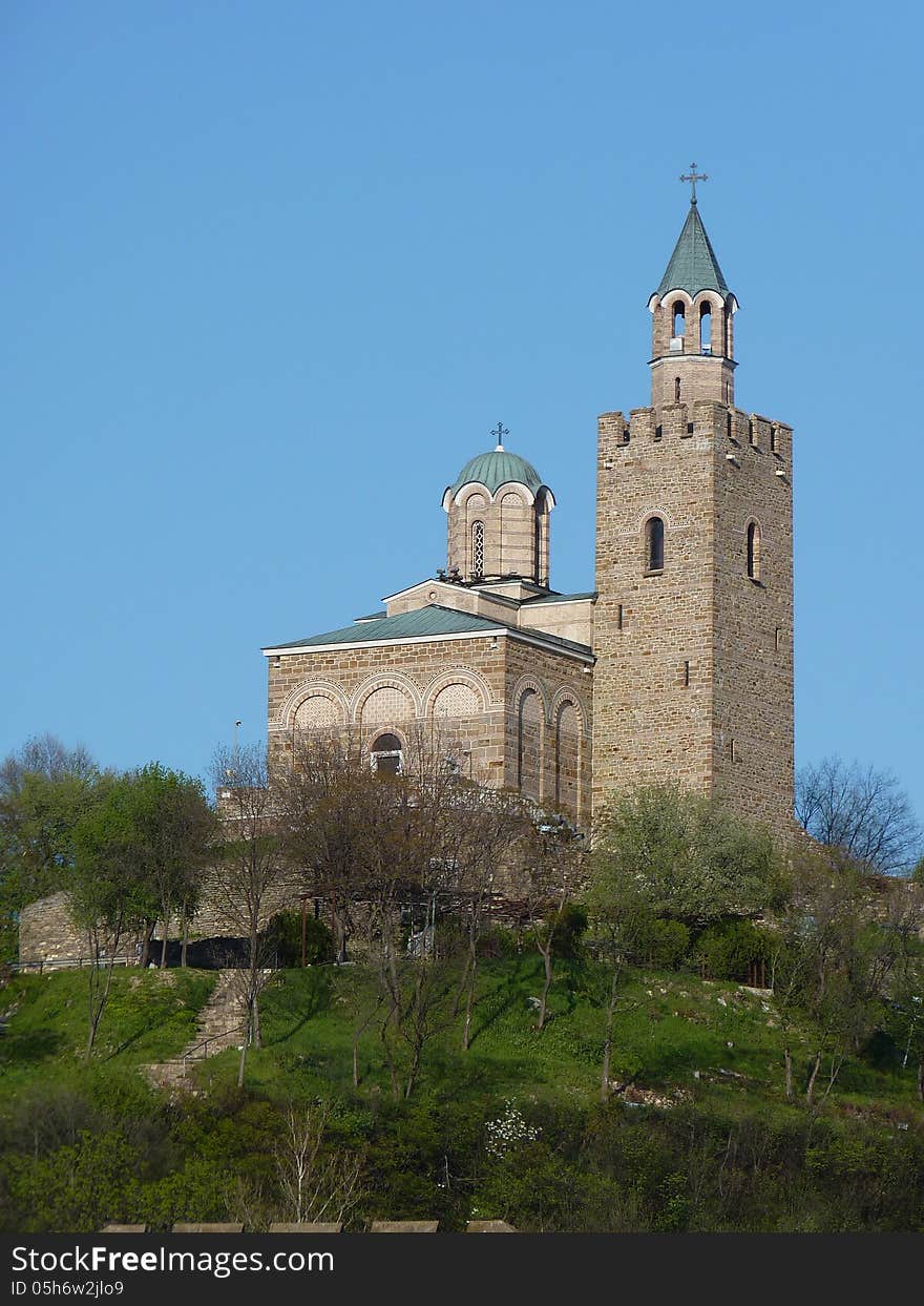 A view at the Patriarchal church at Tzarevetz fortress. A view at the Patriarchal church at Tzarevetz fortress