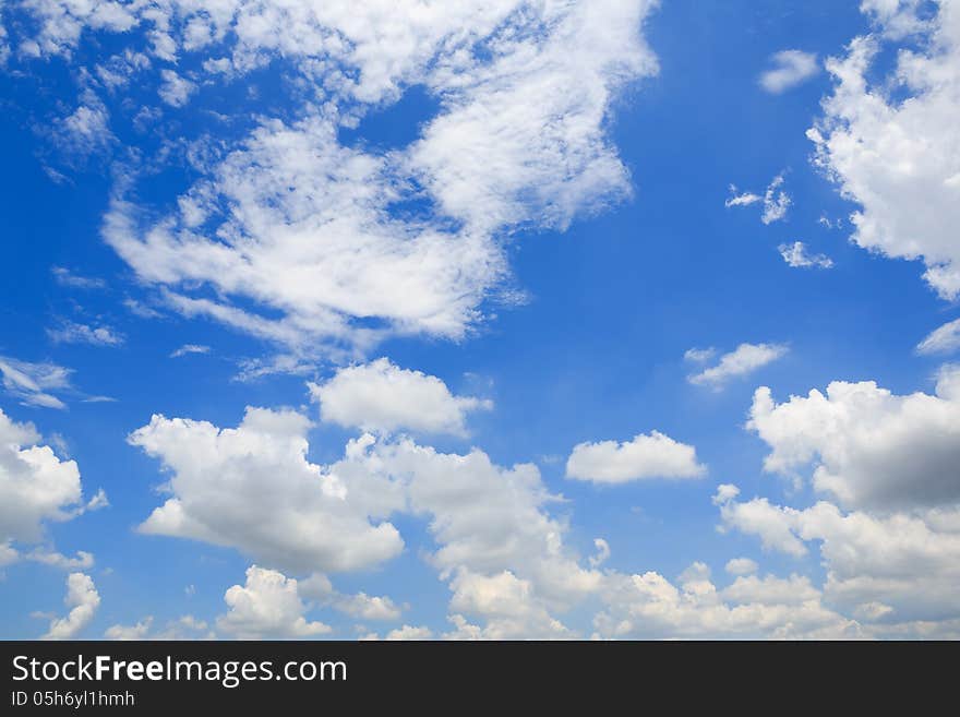 Blue sky background with white clouds