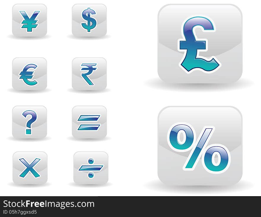 Currency And Calculation Icon Set