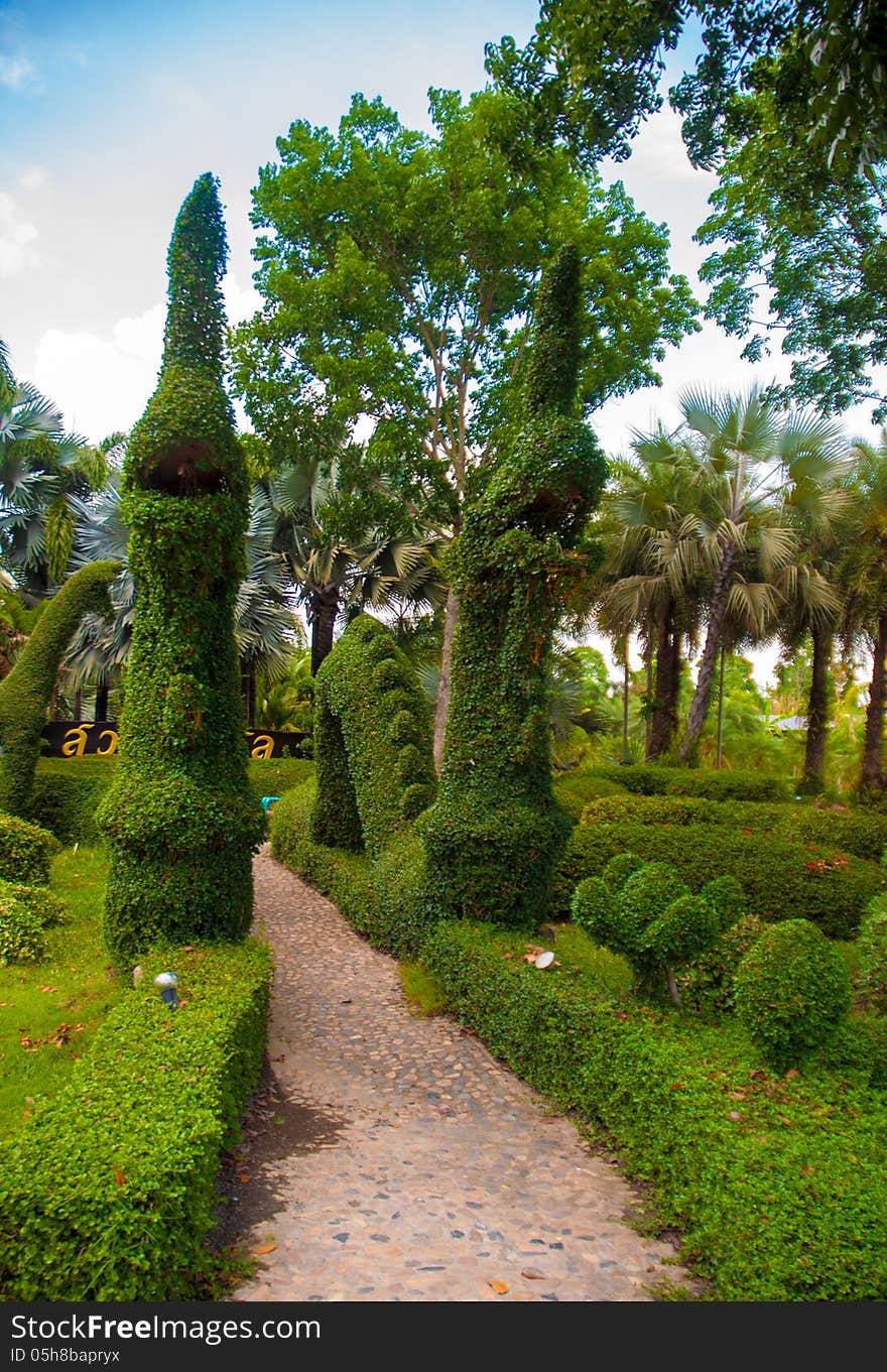 Exotic botanical garden in the North of Thailand