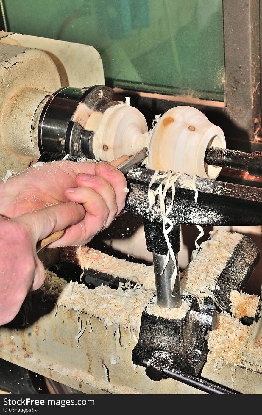 Cutting Of Wooden Candlesticks