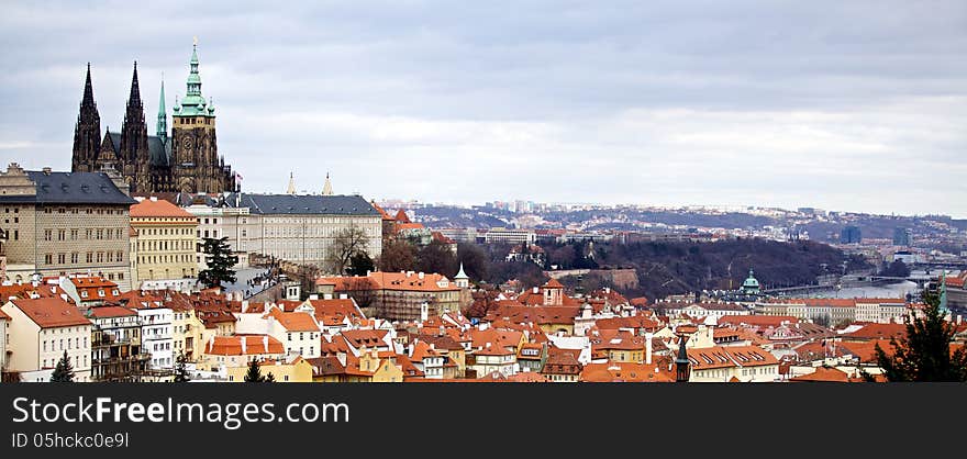 Prag castle in cloudy day. Prag castle in cloudy day