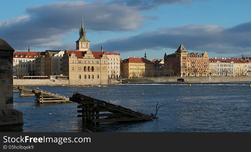 Novotneho Lavka from Charles bridge. Novotneho Lavka from Charles bridge