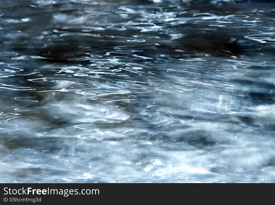 Blue water in motion texture background