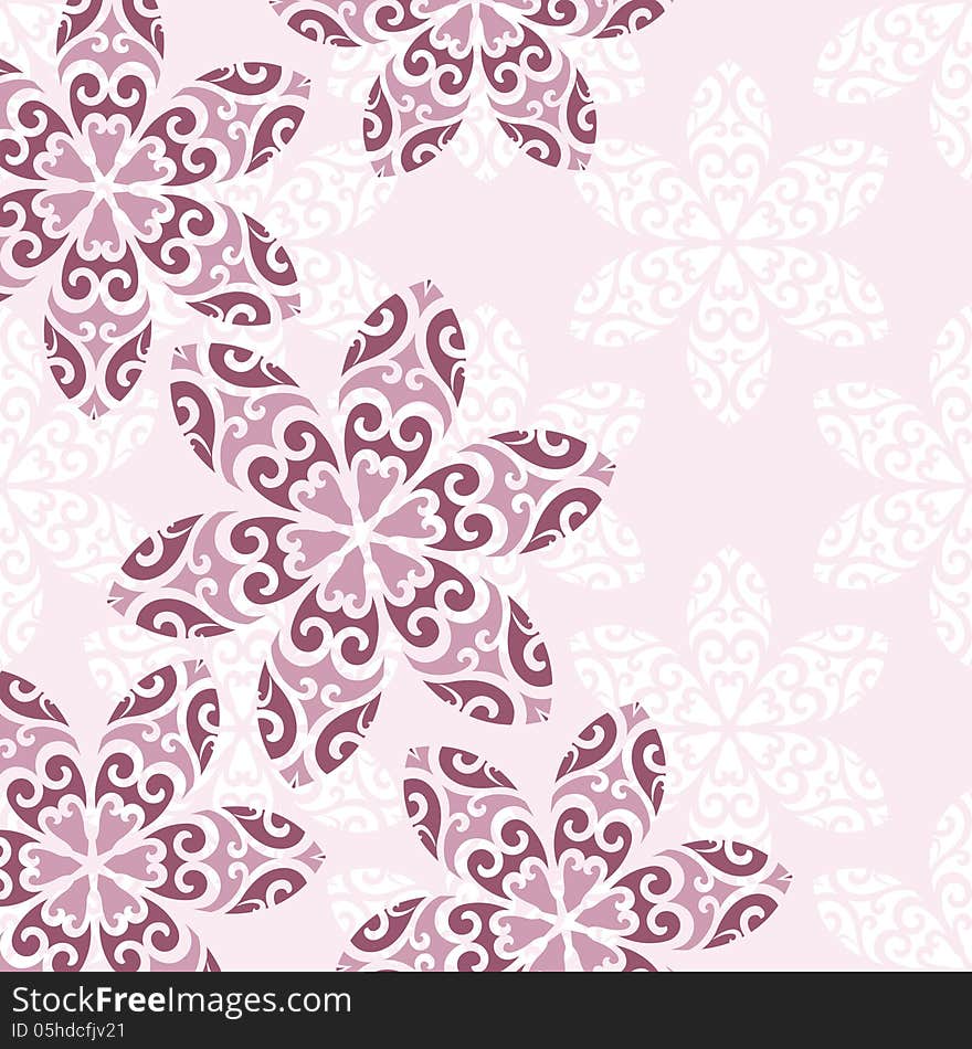 Invitation card with flower. Abstract background.