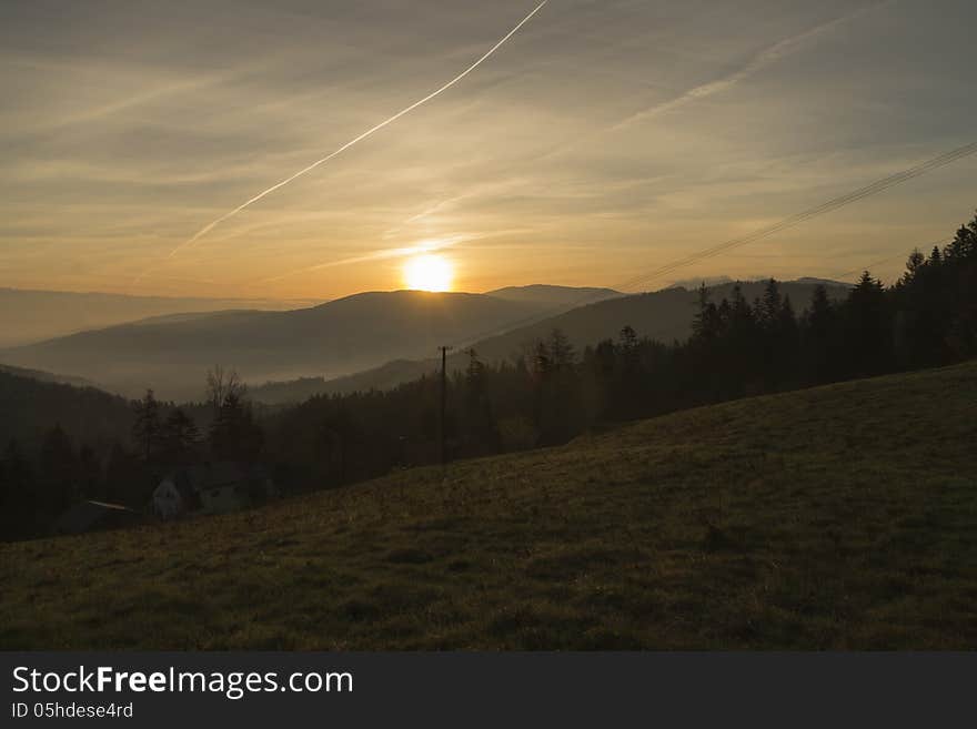 Sunrise over the mountains