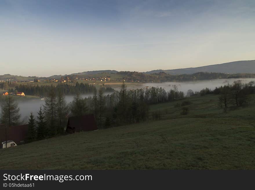 Morning fog in the mountains