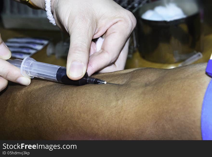 Blood samples for examination at the hospital