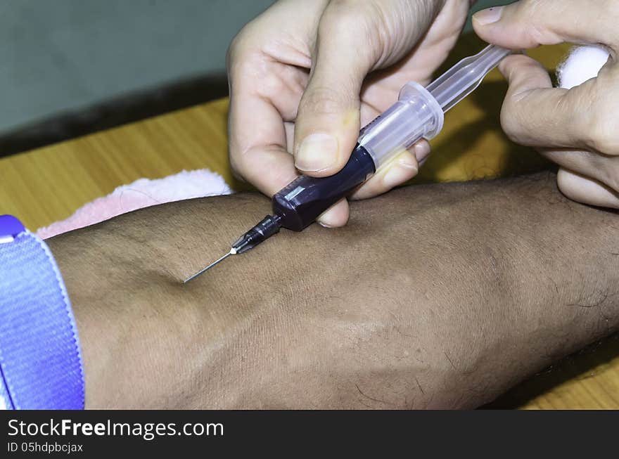 Blood samples for examination at the hospital