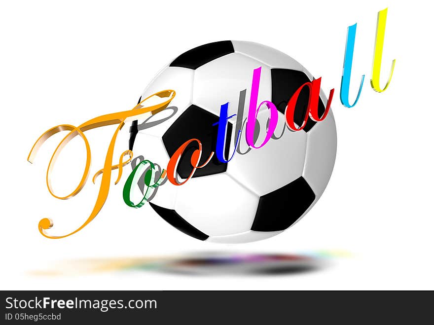 Football three dimensions colorful letters. Football three dimensions colorful letters.