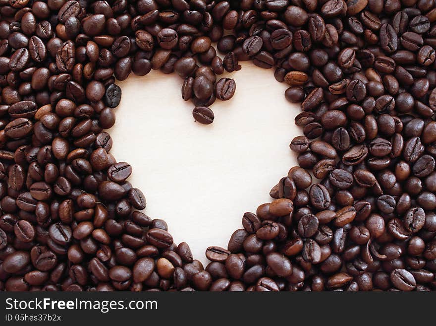 Coffee heart background