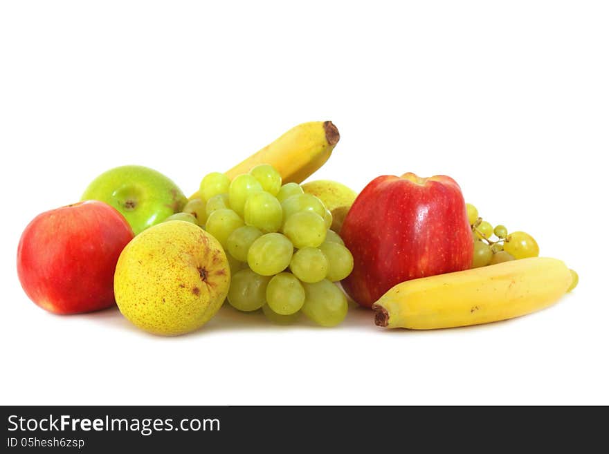 Fruit on a white background