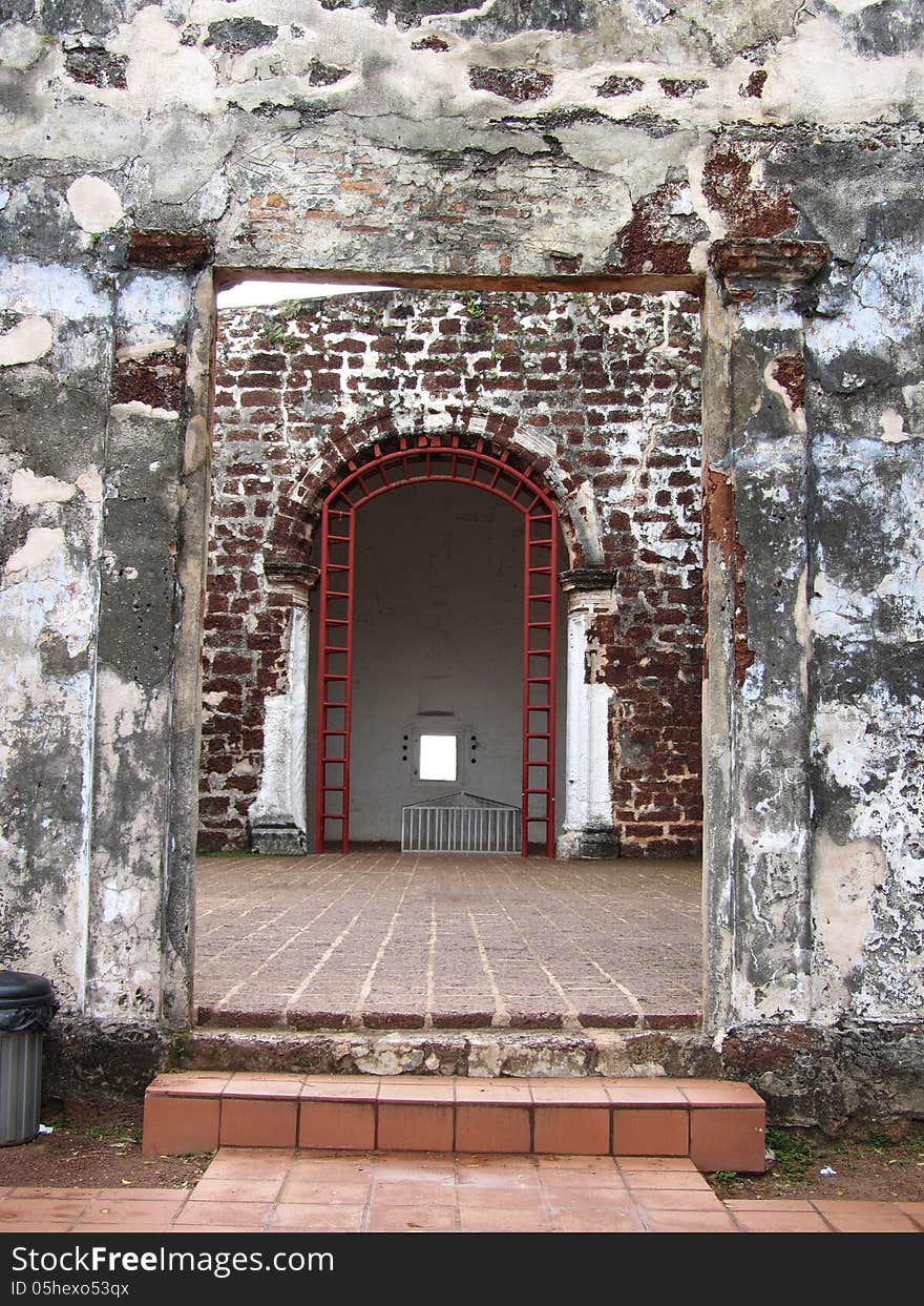 Doorways leading into St Paul's inMalacca. Doorways leading into St Paul's inMalacca