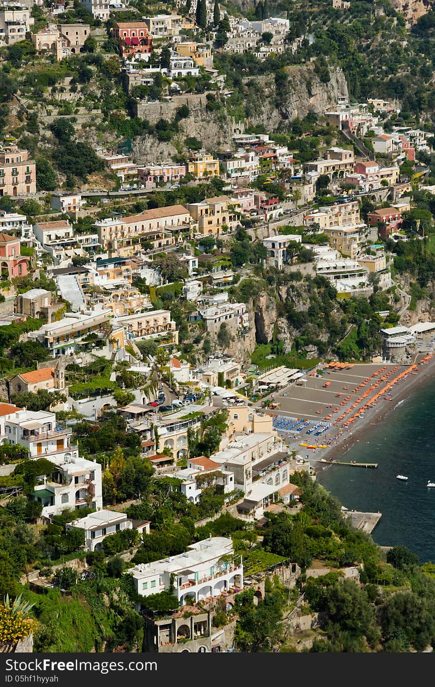 View of the city of Praiano. View of the city of Praiano