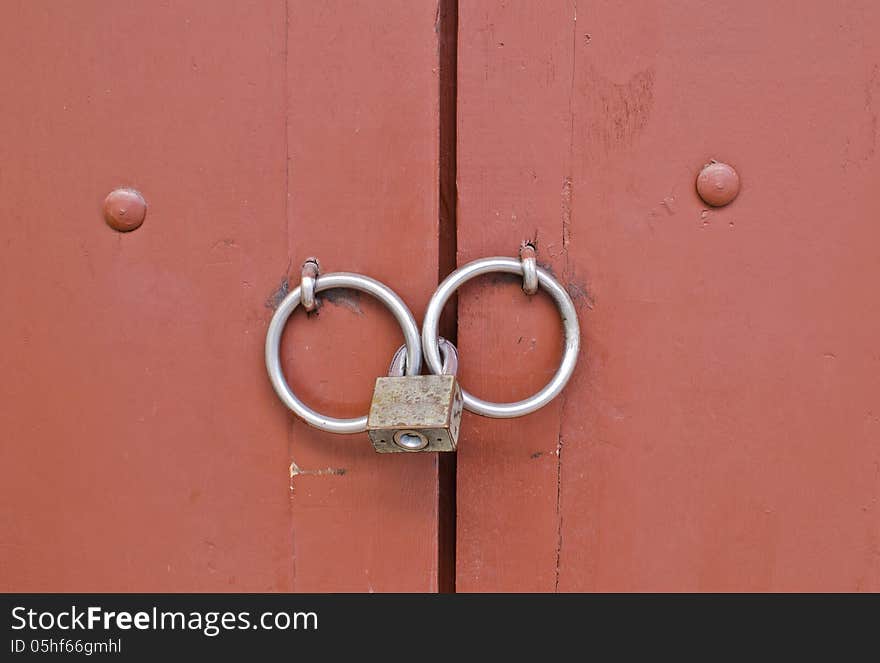 Key lock with red background. Key lock with red background