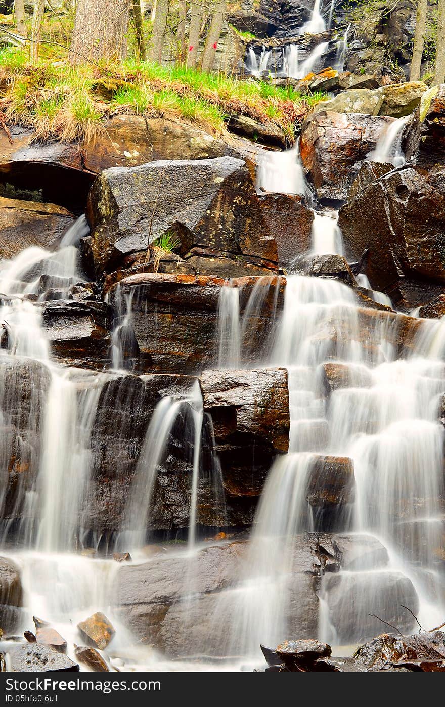 A waterfall in sweden cald ramhultafallet