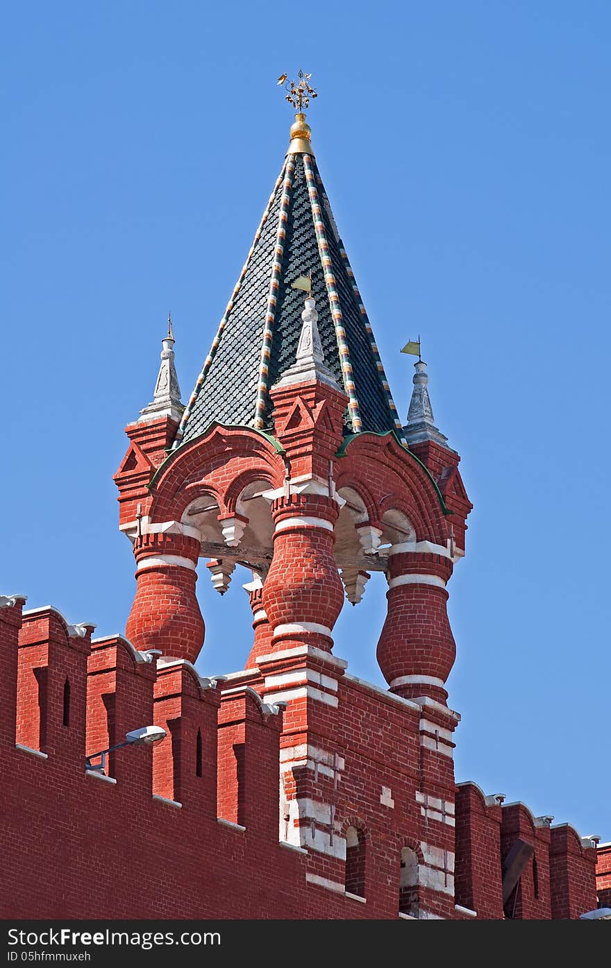 Moscow Kremlin wall. Tsarskaya Tower