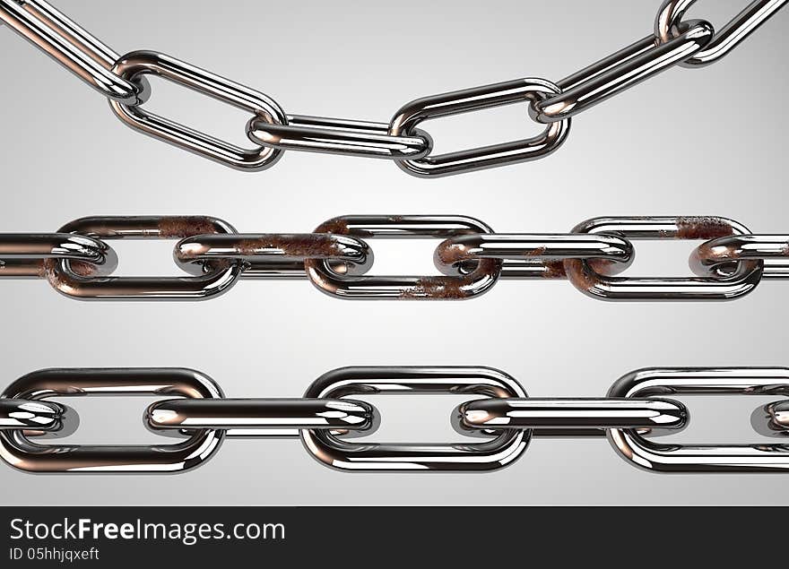 Illustration of grunge and rust Chain elements