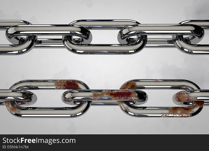 Illustration of grunge and rust Chain elements