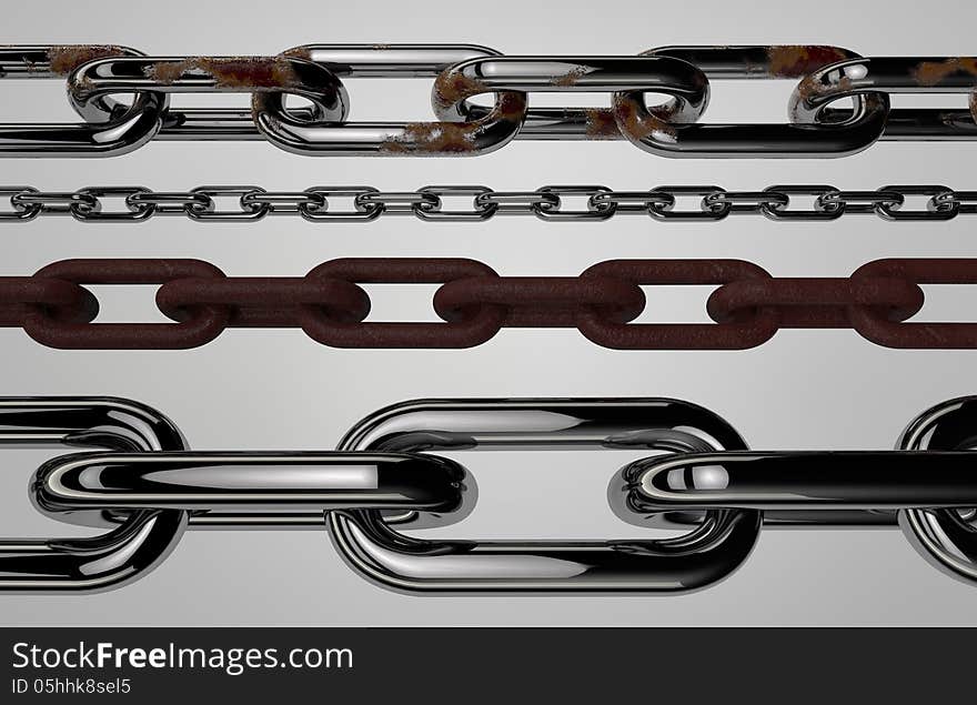 Illustration of grunge and rust Chain elements