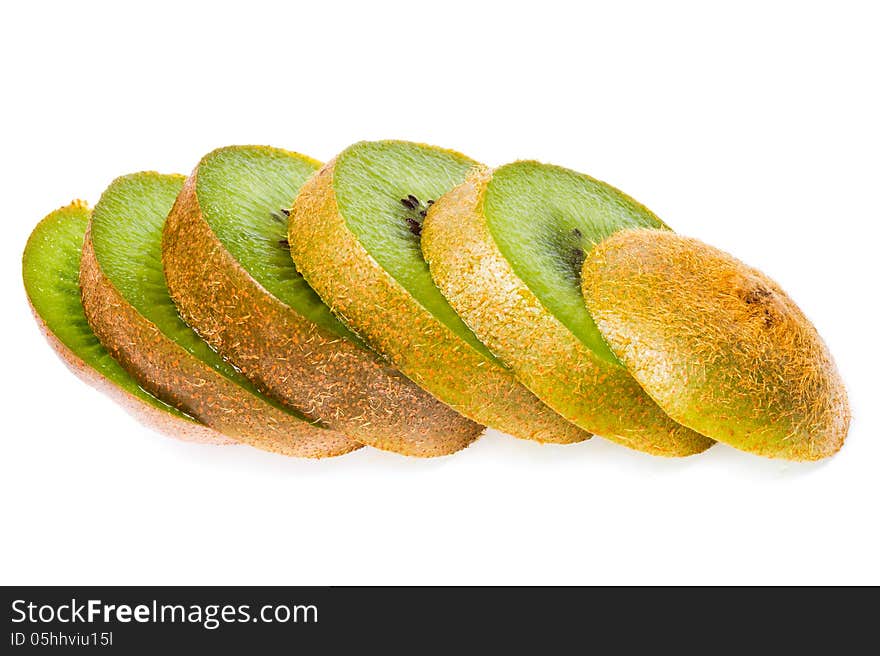 Kiwi Fruit sliced isolated on white background