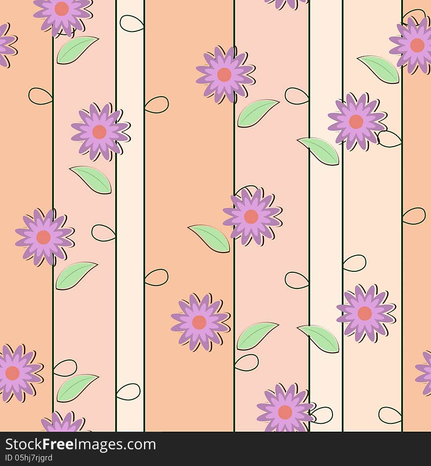 Cute floral seamless background. vector illustration