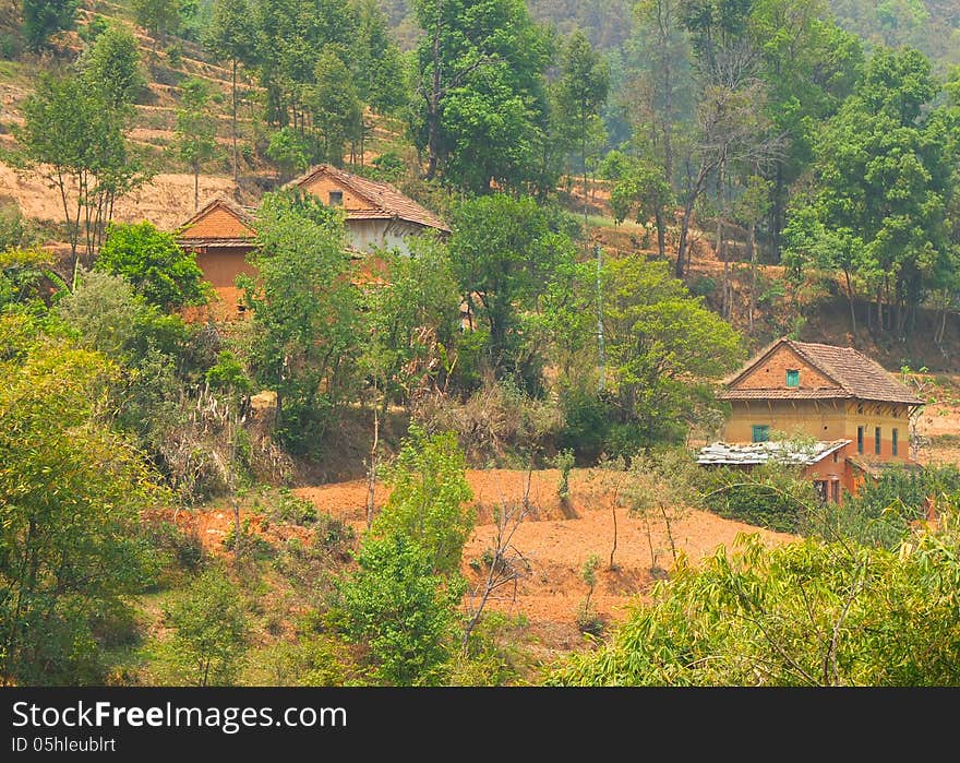 Typical farm house in the hills of central nepal. Typical farm house in the hills of central nepal.