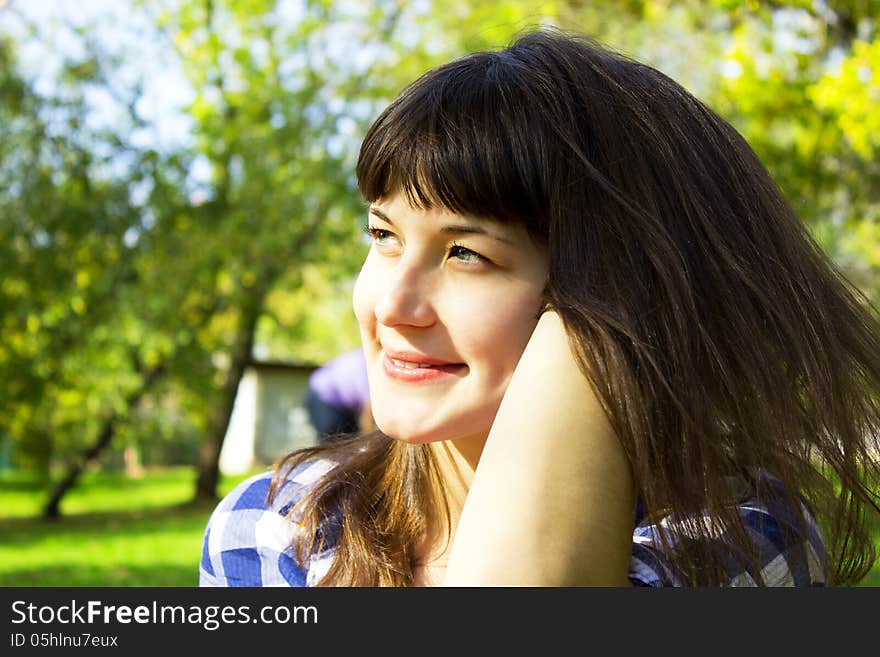 Beautiful girl in a park