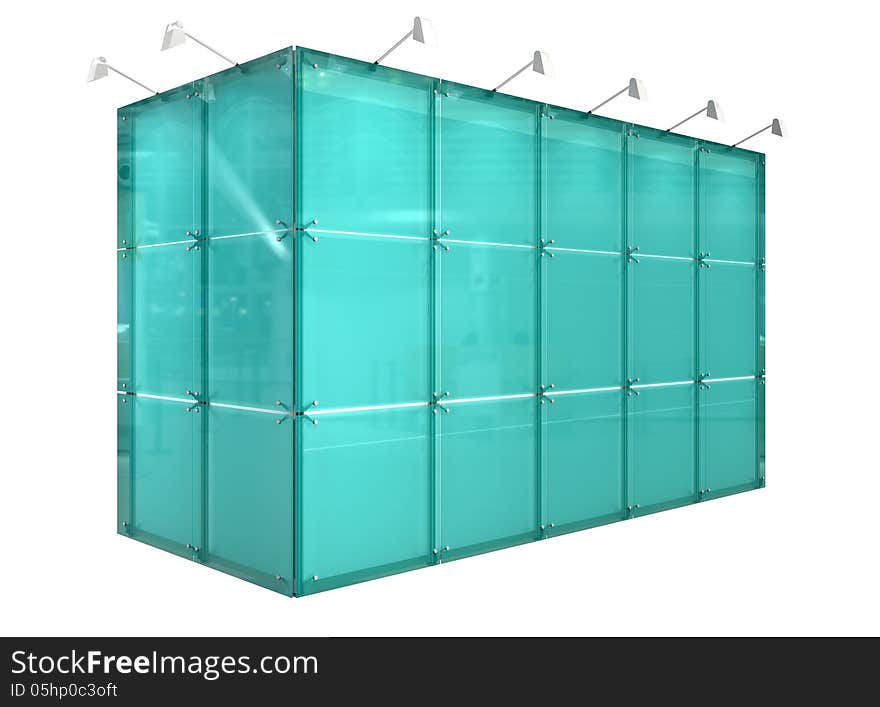 Mobile display system made of glass blocks. Mobile display system made of glass blocks