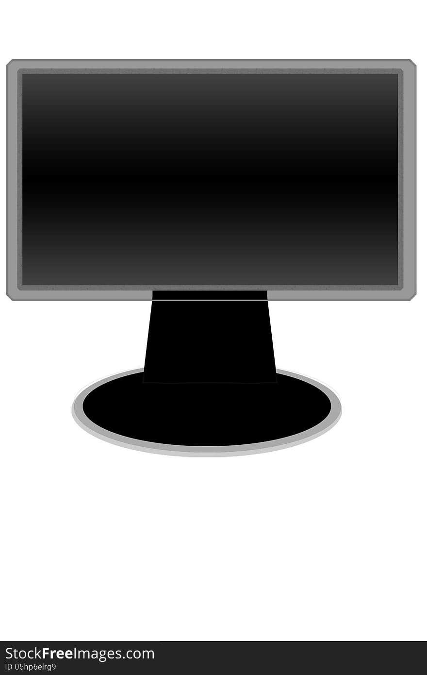 Black widescreen monitor on a white background