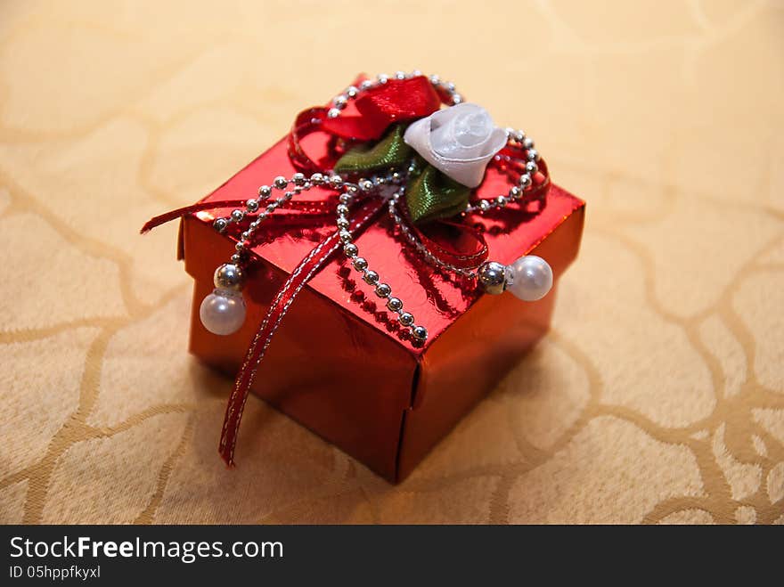 Gift box on a table