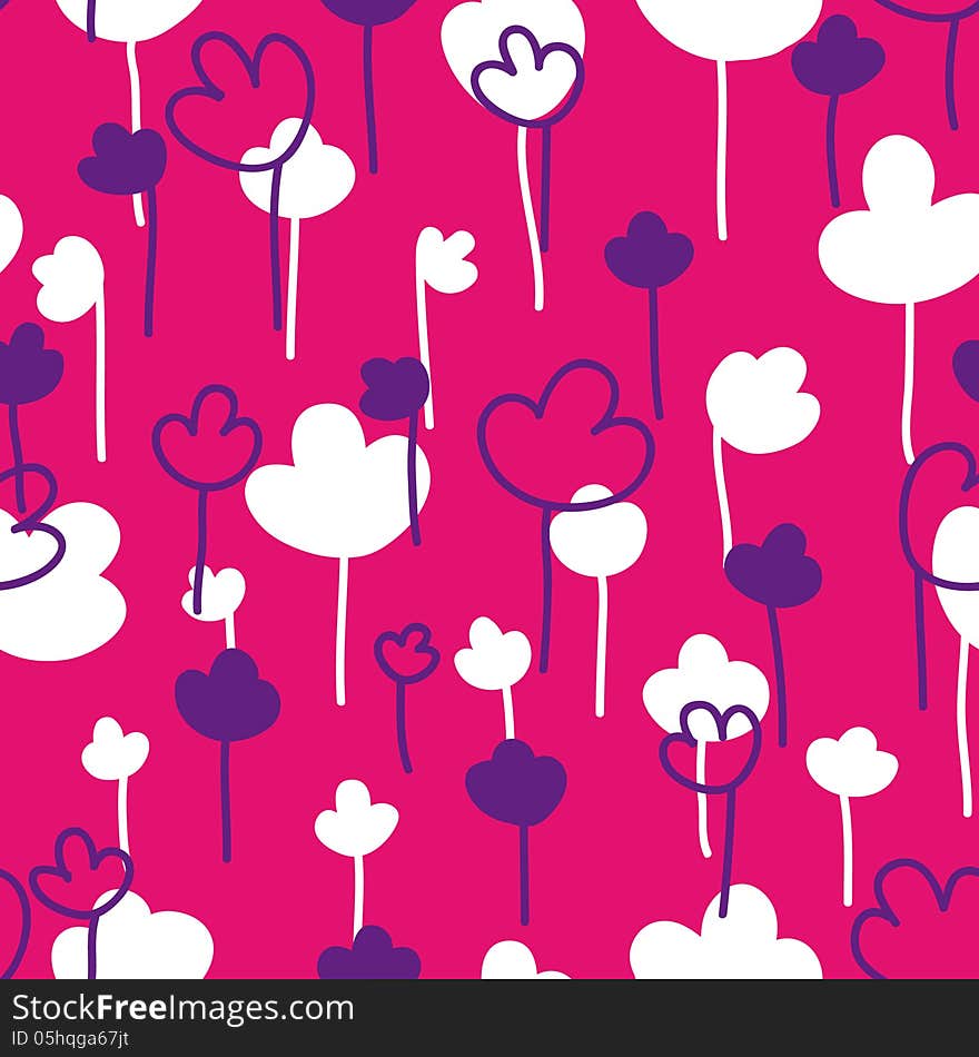 Seamless texture with flowers. Endless floral pattern.