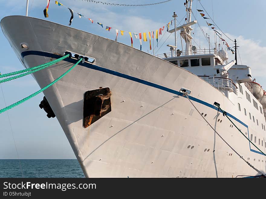 Board and deck of cruise liner