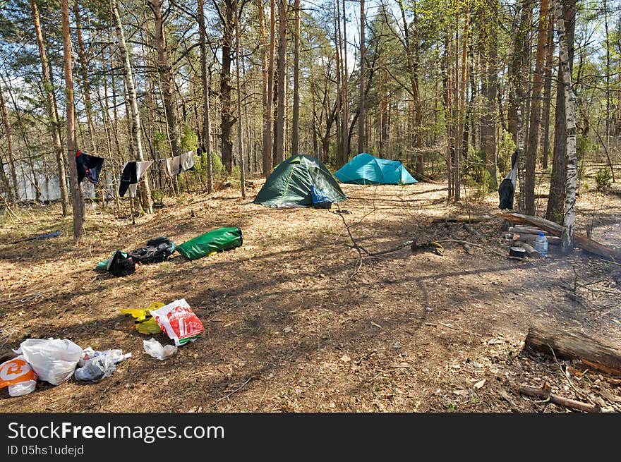 Camp tourists in the national Park.