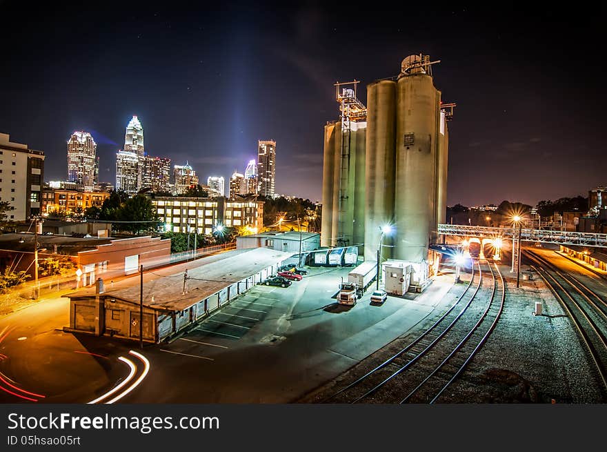 Charlotte City Skyline night scene