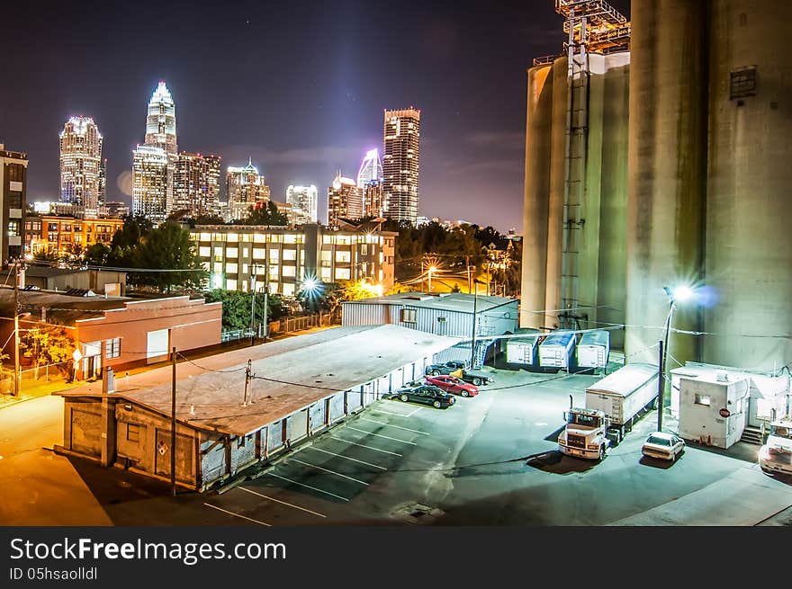 Charlotte City Skyline Night Scene