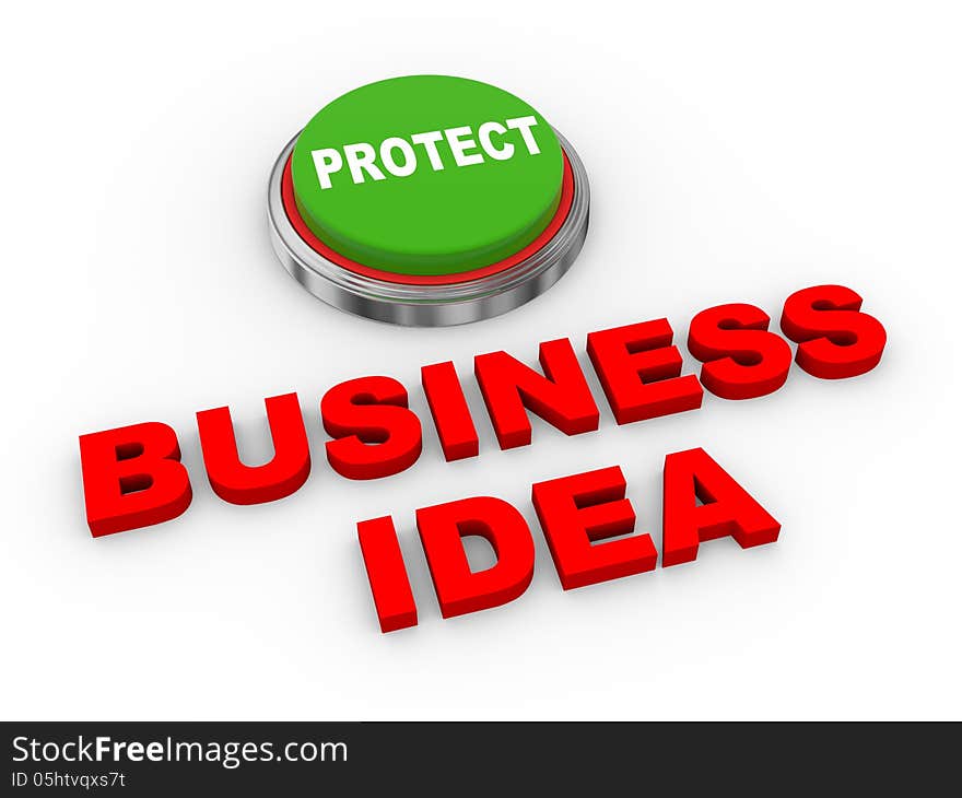 3d button protect business ideas